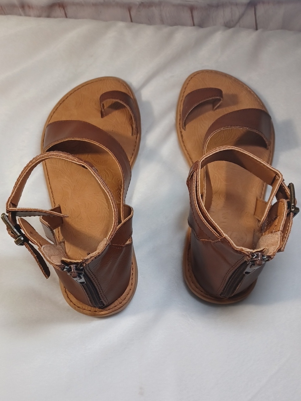 b.o.c brown gladiator toe loop comfort sandals ankle strap boho festival women 6 - Picture 7 of 13